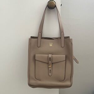 Tom Ford Taupe Leather Tote